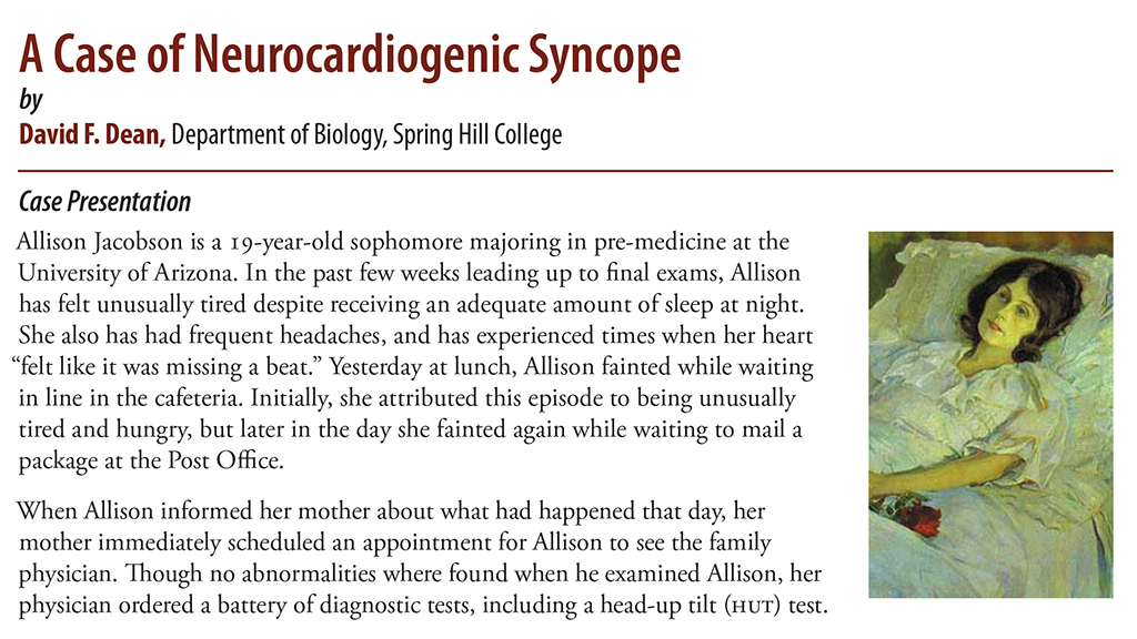 A Case of Neurocardiogenic Syncope