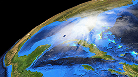 view from space of hurricane Ida