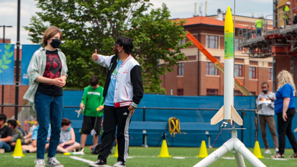 How does a model rocket lift off the ground?