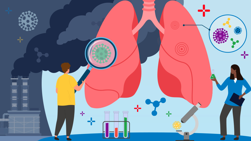 How can we investigate the relationship between air pollution exposure and chronic lower respiratory diseases?