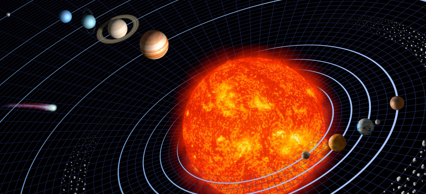 What variables affect the size of the gravitational force acting on an object in space?