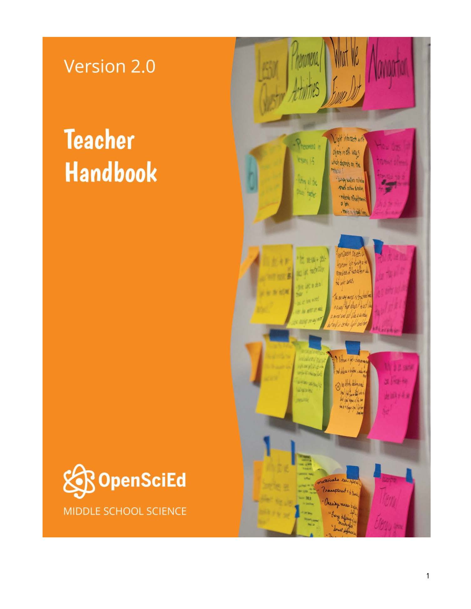 OpenSciEd Teacher Handbook Page One