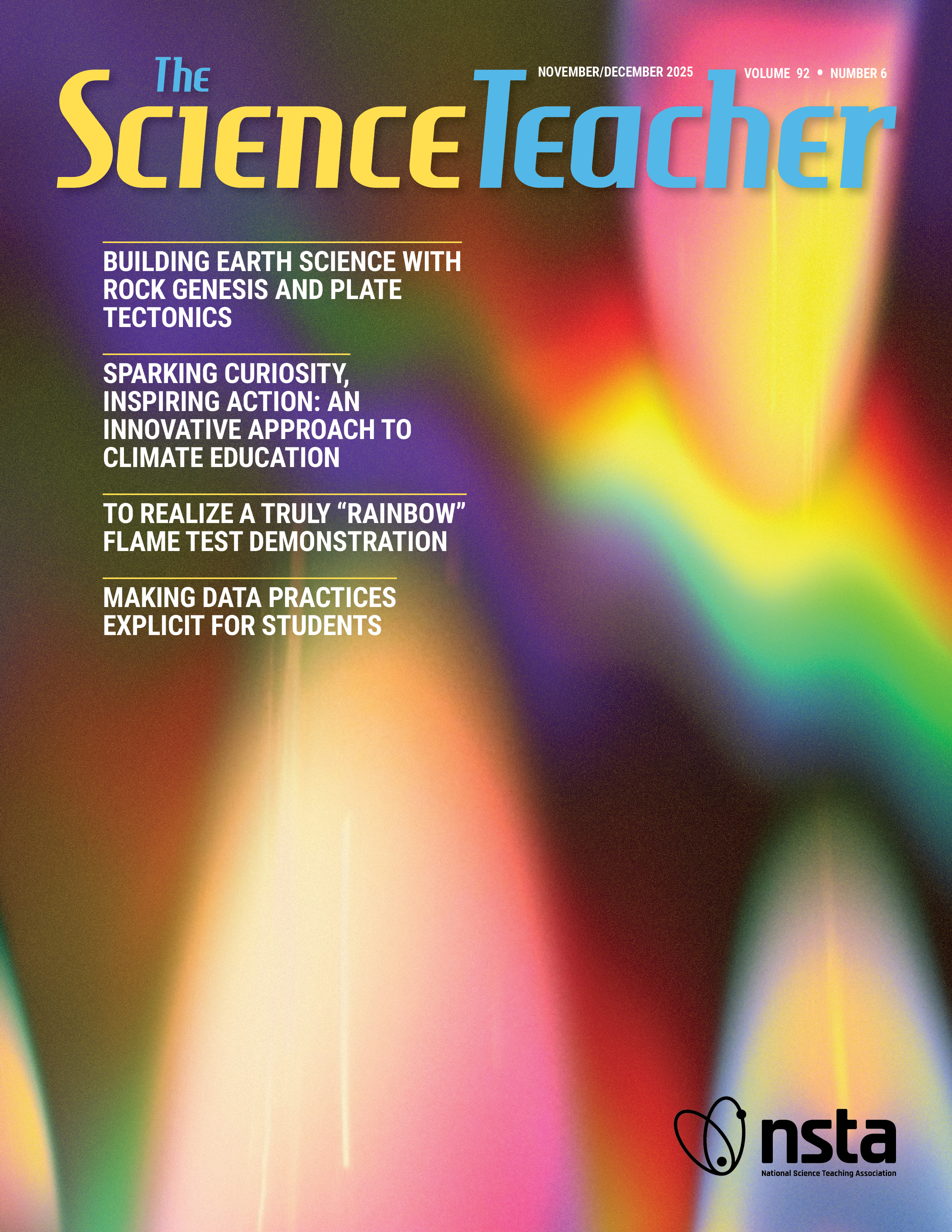 November-December issue cover showing a rainbow flame from a gas burner