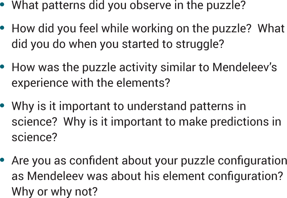 Patterns, Puzzles, and the Periodic Table | NSTA